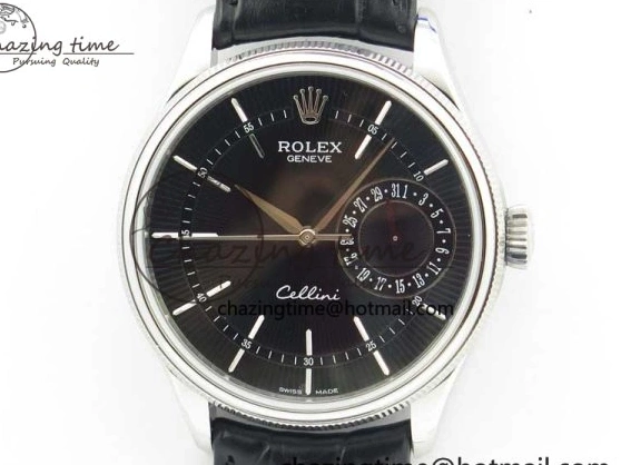 Date BP Markers Leather Real Strap Black Black on Edition Maker 50519 Sticks Dial SS Best SA3165 Cellini 0320